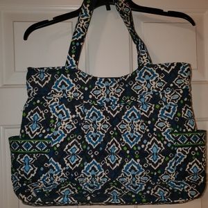 Vera Bradley blue pleated tote